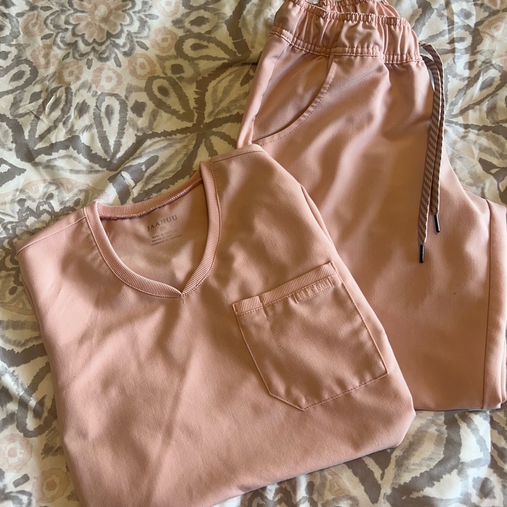 Baby pink jaanuu scrubs